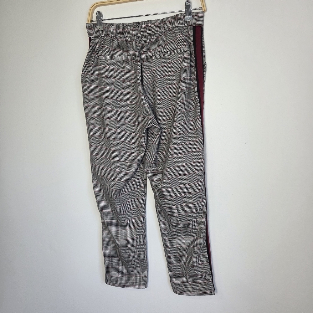 Zara Plaid Dress Pants With Red Side Stripes - Picture 5 of 8